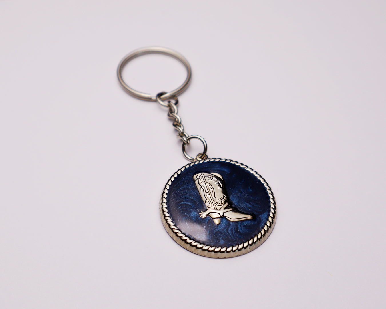 Cowboy Boots Teal Vintage Keychain