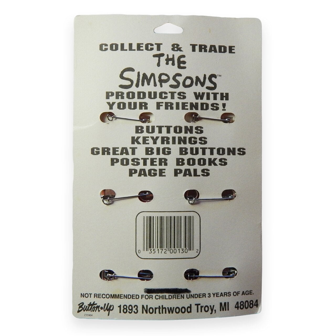 The Simpsons Vintage Deadstock Buttons