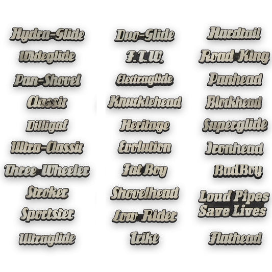 Vintage Biker Word Pins