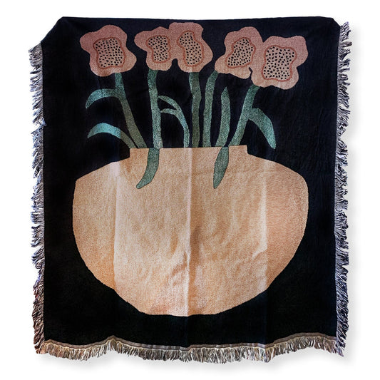 Pink Flowers Blanket by Ally Rowell