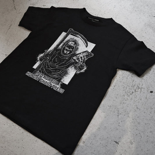 Rewind or Die PVD Horror x Hungry Ghost Press Tee Black
