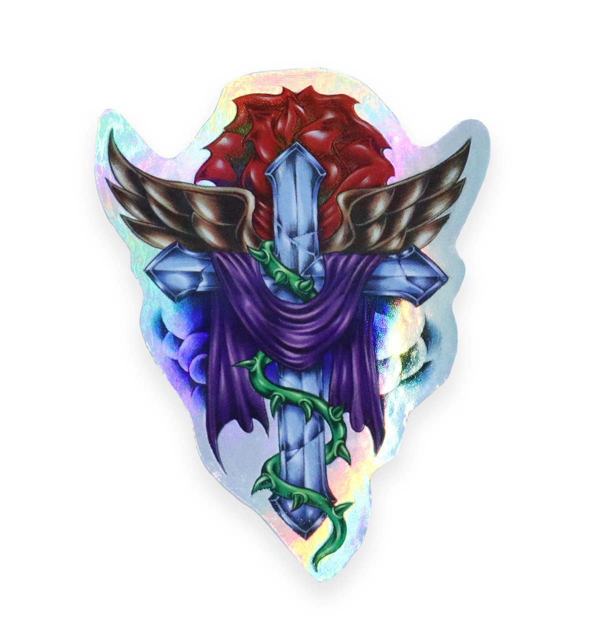 Vintage Holographic Religious Sticker