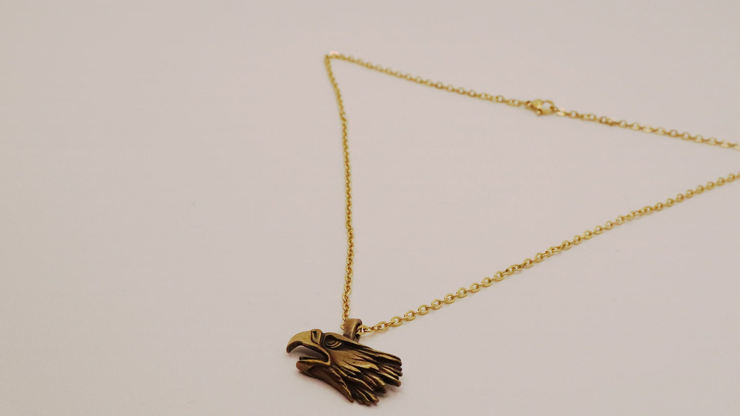 Of Prey Vintage Gold Eagle Necklace