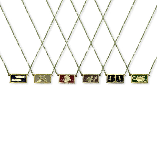 Demure Vintage Gold Zodiac Necklace