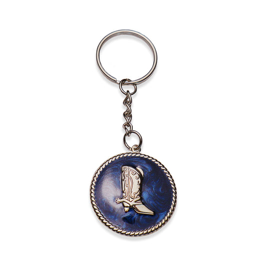 Cowboy Boots Teal Vintage Keychain