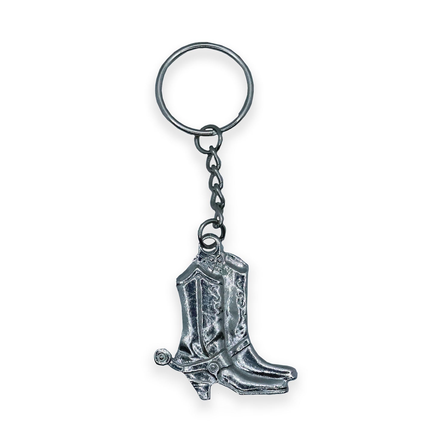 Silver and Gold Cowboy Boots Vintage Keychain