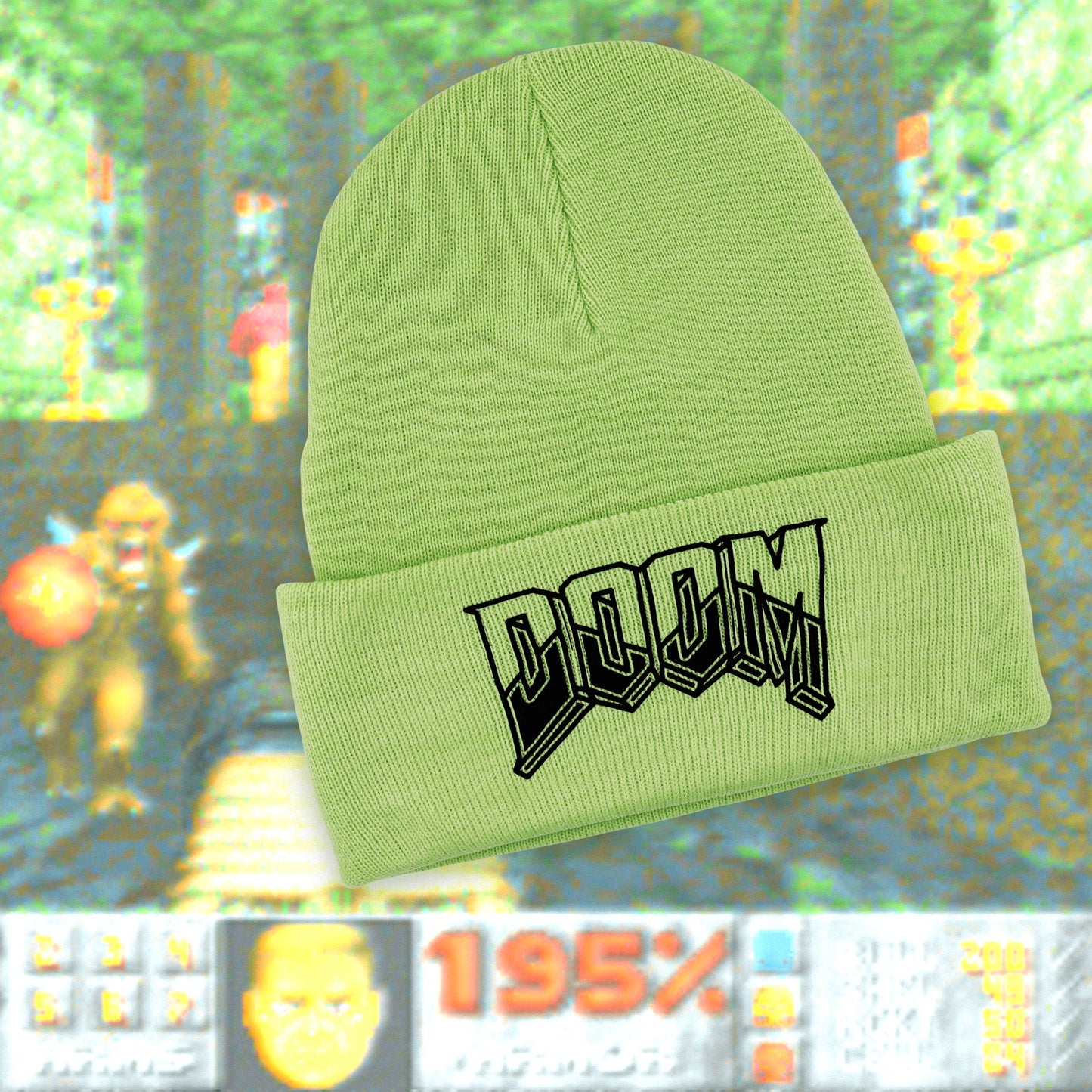 DOOM Lime Green Beanie
