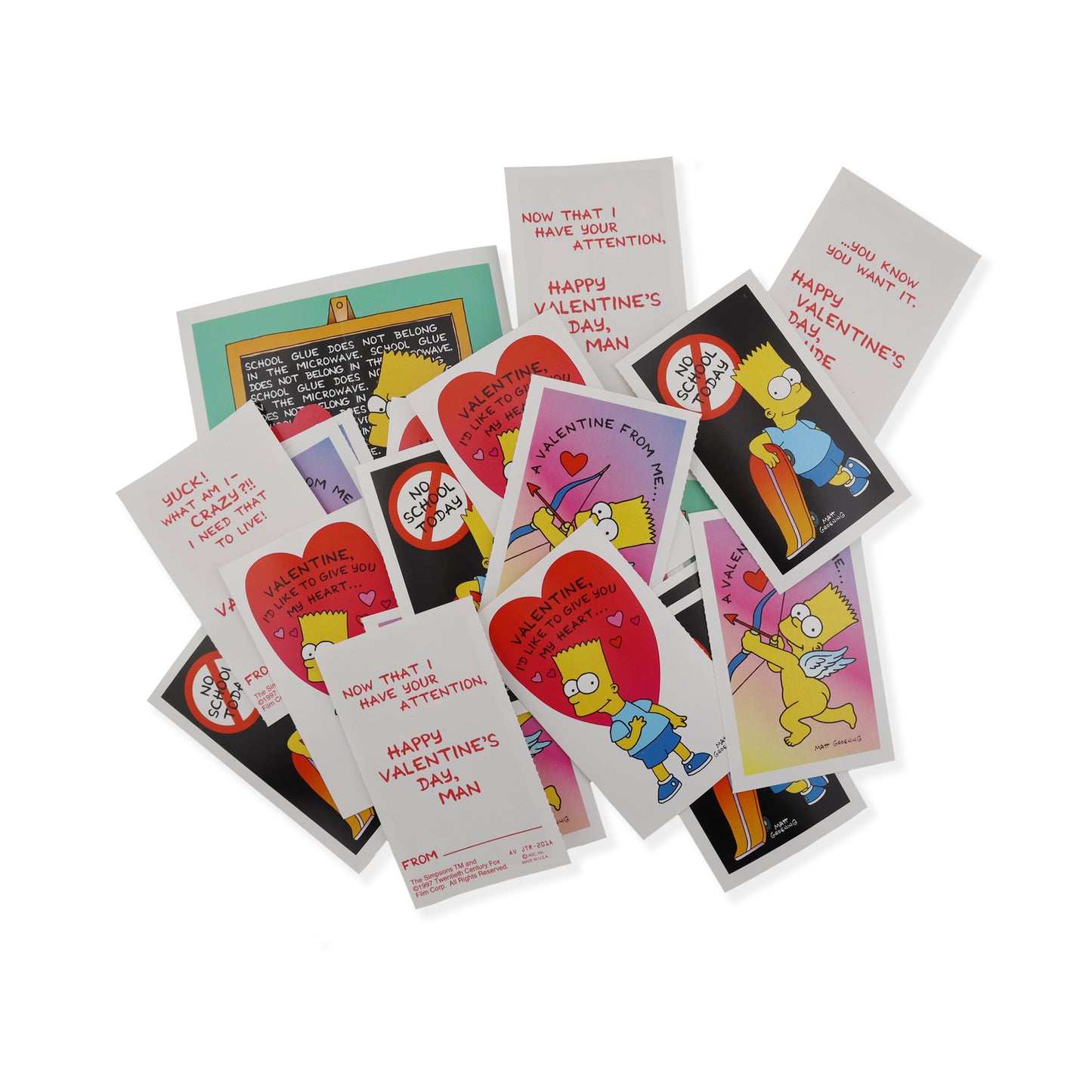 Simpsons Vintage 1997 Valentine's Day Cards