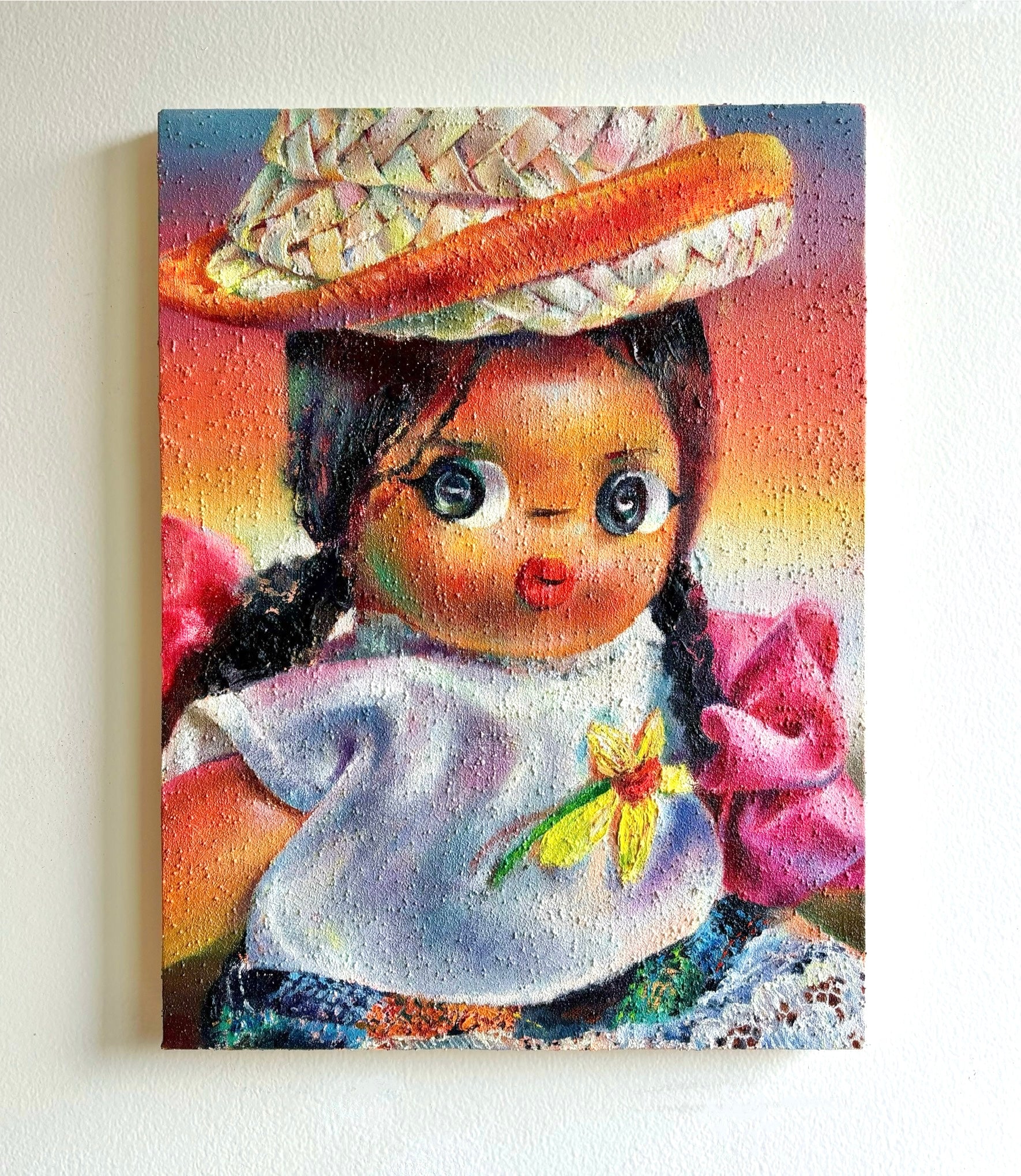 Sit down beside me
Painting
20 x 16 in.
oil, glass beads, and wax on muslin