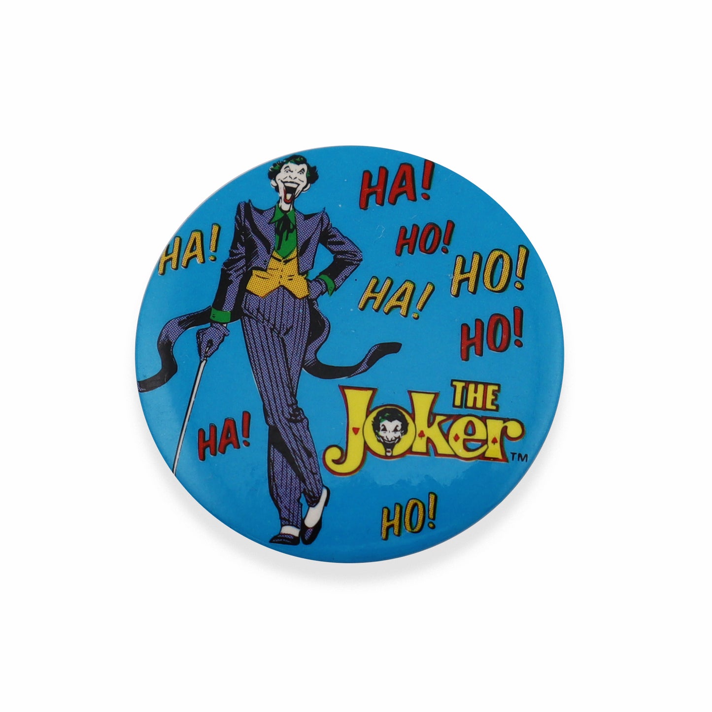 The Joker Vintage Button Blue