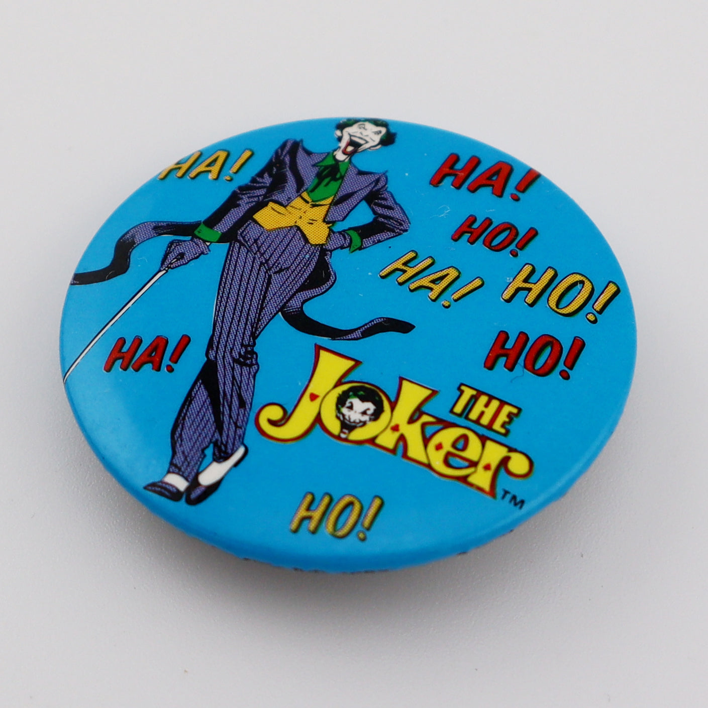 The Joker Vintage Button Blue
