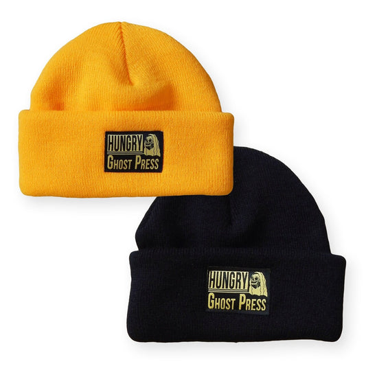 Gold and Black Double Roll Beanie
