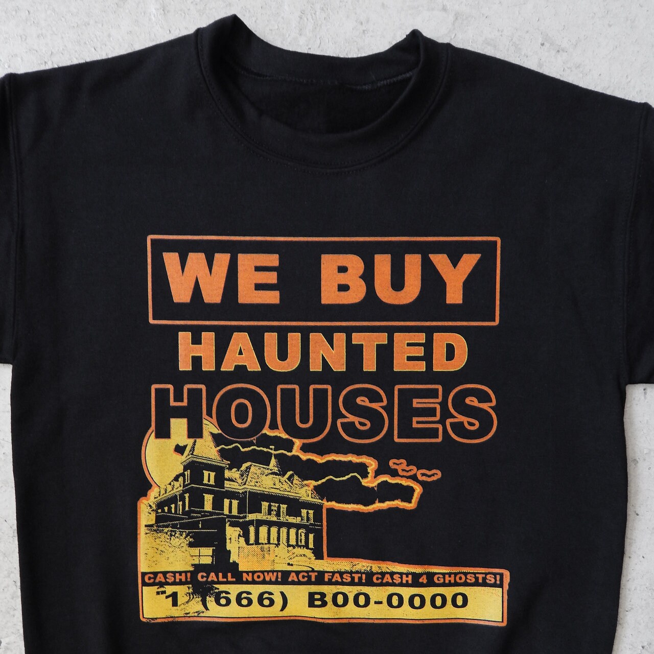 Haunted House Crewneck Sweatshirt Black