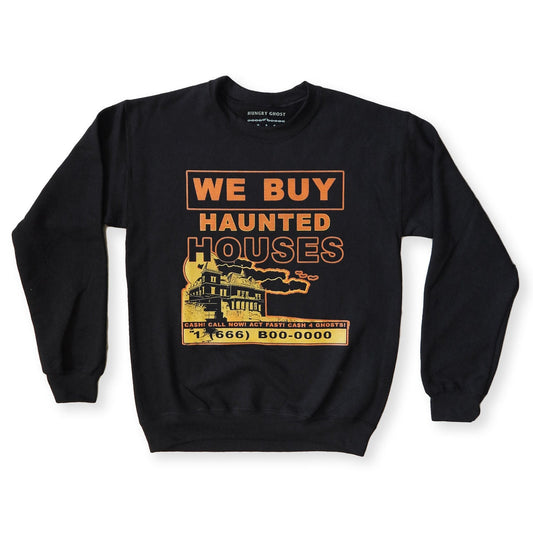 Haunted House Crewneck Sweatshirt Black
