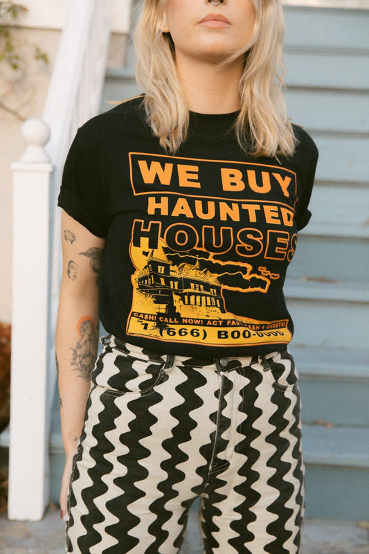 Haunted Houses Short Sleeve Tee Black