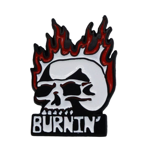 Burnin Skull Pin By Crookshanks