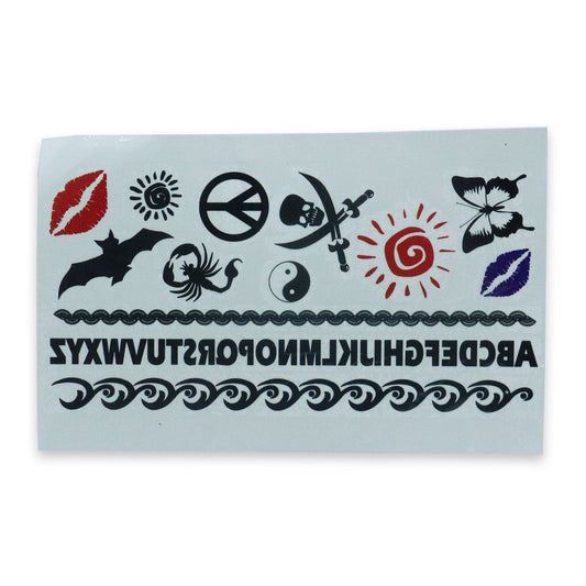 Vintage Alphabets Temporary Tattoo Sheet