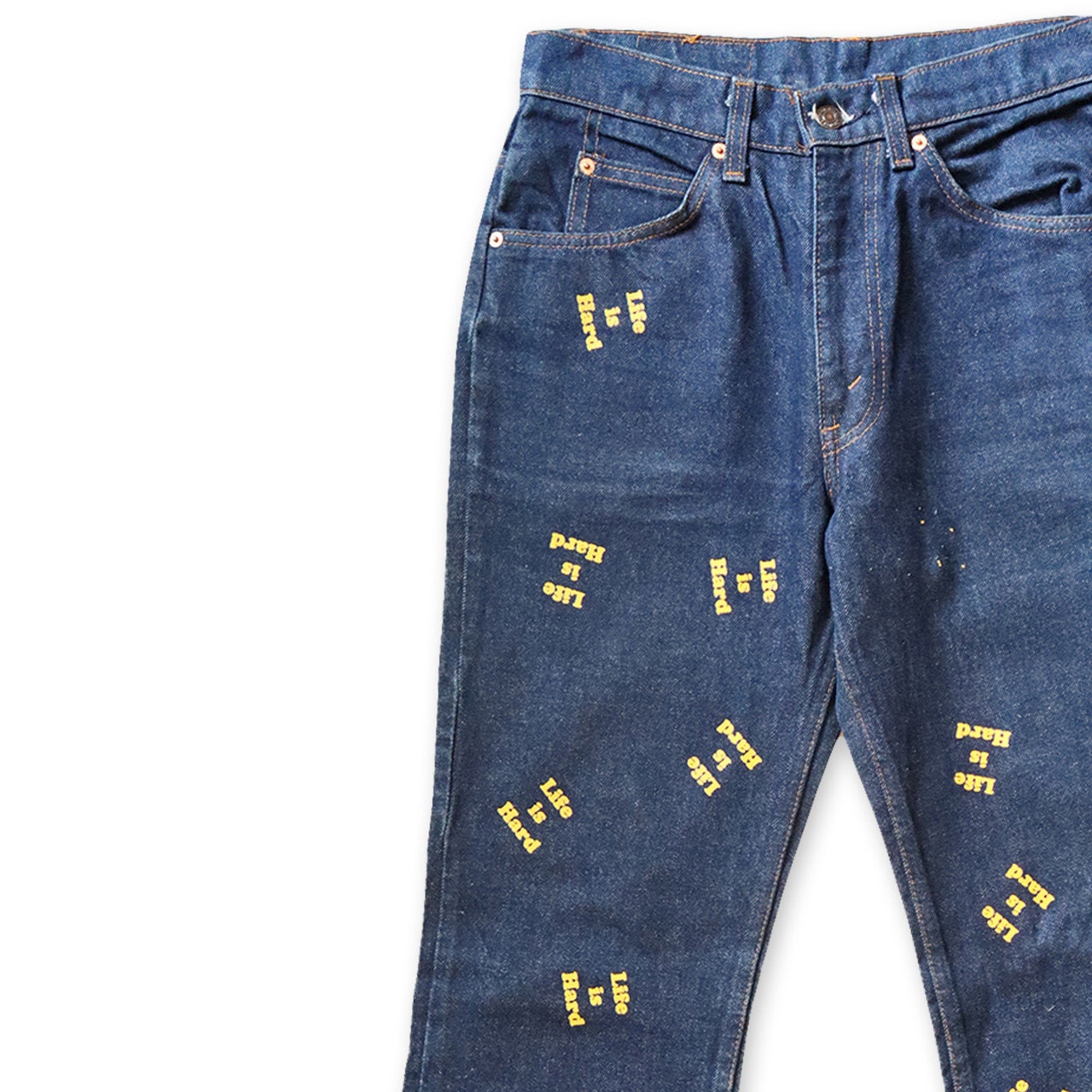Vintage One Off Life is Hard Denim 2