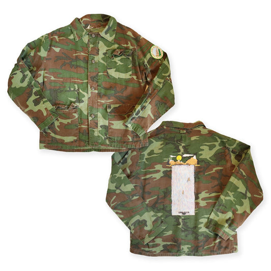 Vintage One Off Aesthetics Camo Button Up
