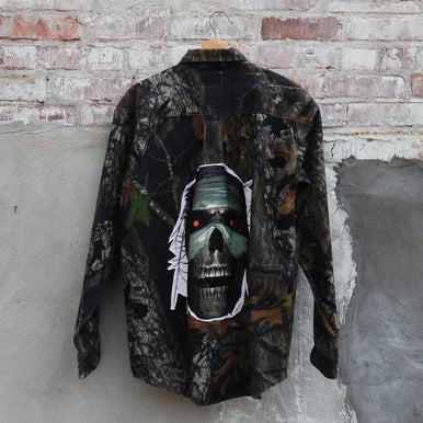 Edward Vintage Transfer Heavy Camo Button Up (M)
