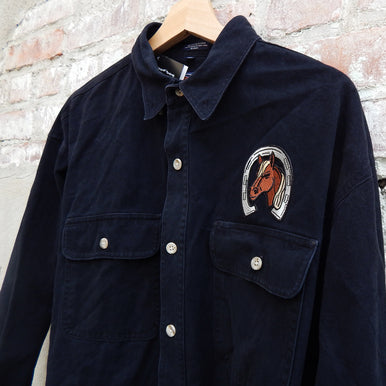 Yee Haw Vintage Patch Heavy Twill Button Up (L)