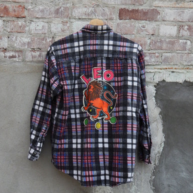 Leo Vintage Transfer Plaid Button Up (M)
